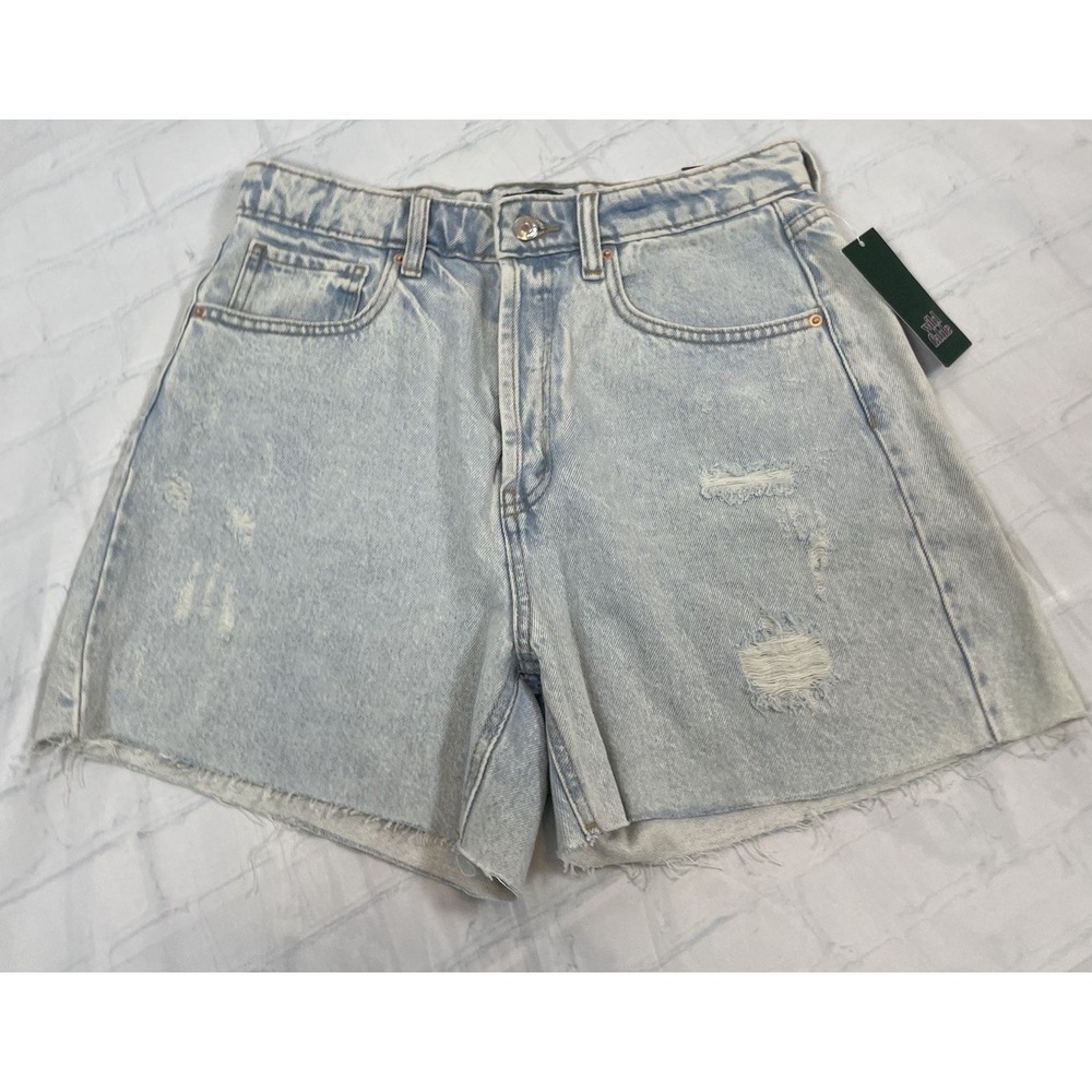 NEW Wild Fable Denim Shorts High Rise Woman's 8 Cut Off Light Wash Distressed